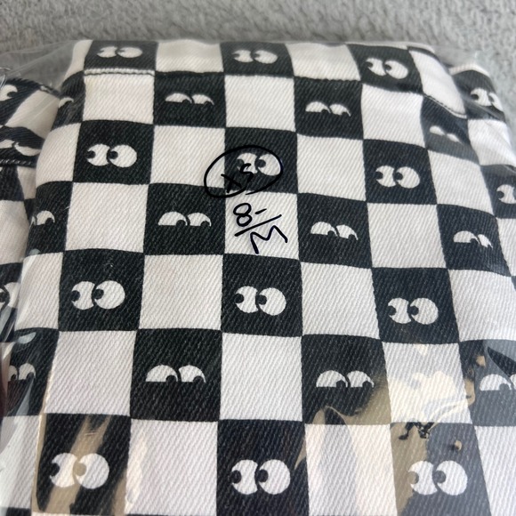 Vans Lazy Oaf Checkerboard Eye Print Mini Skirt Black White XS - Picture 10 of 10